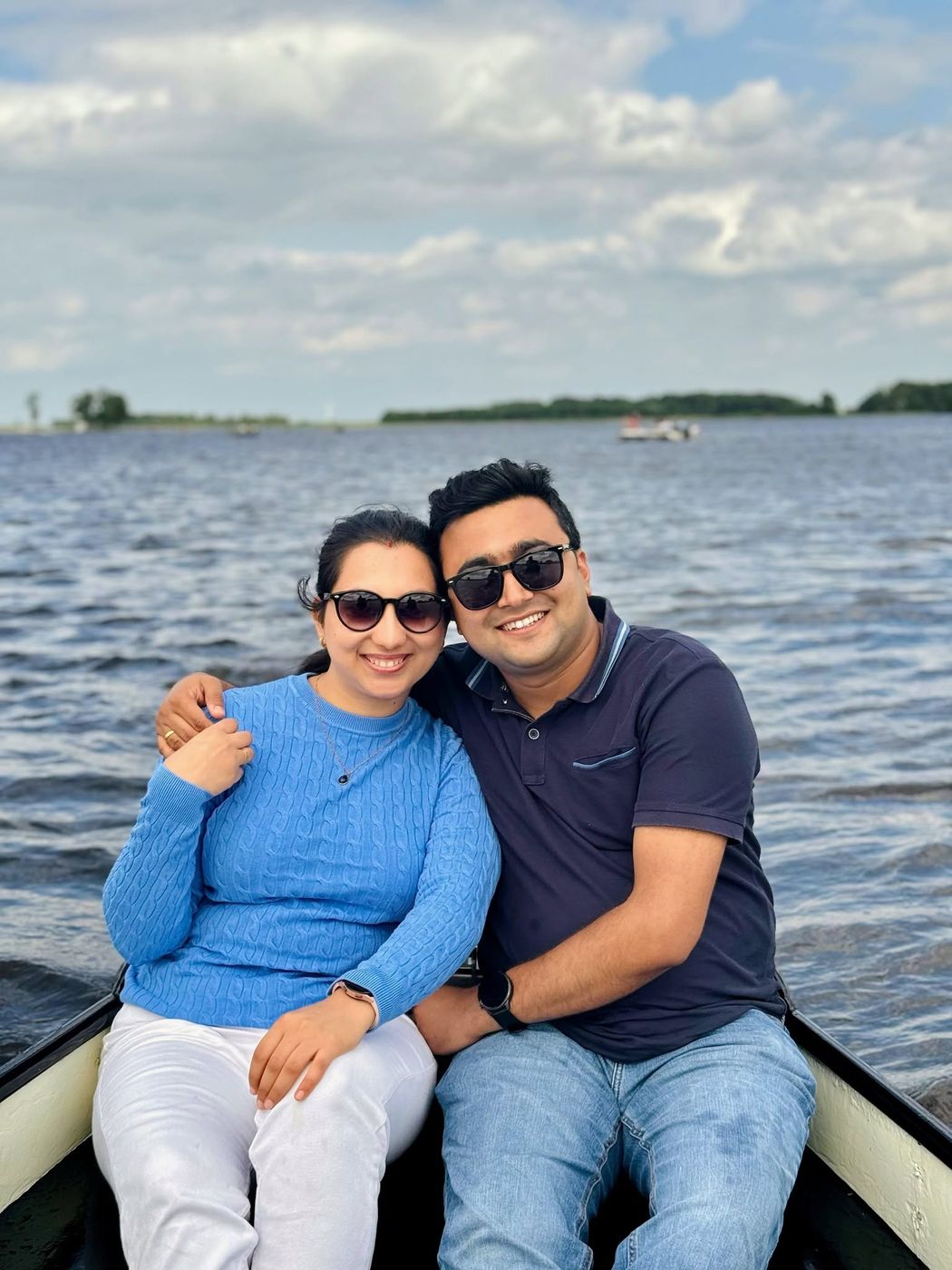 Sitting on a boat on a Dutch lake