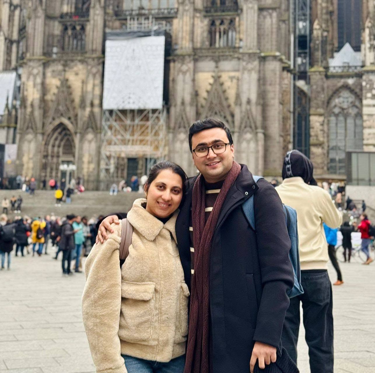 Standing in front of Cologne Cathedral in winter