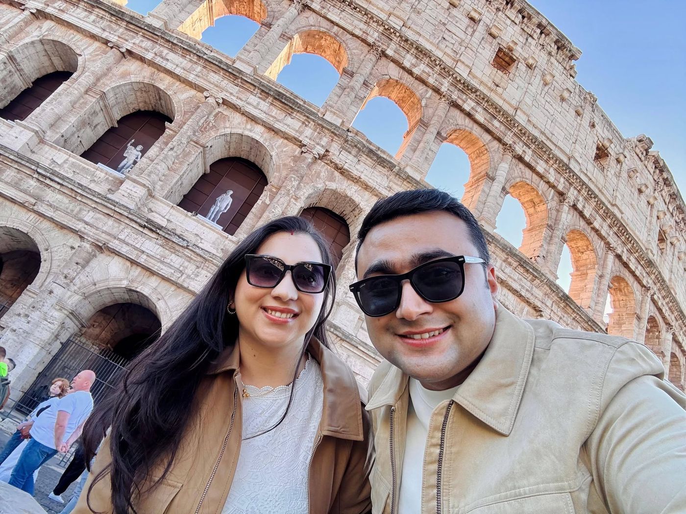 Selfie in front of the Colosseum in Rome